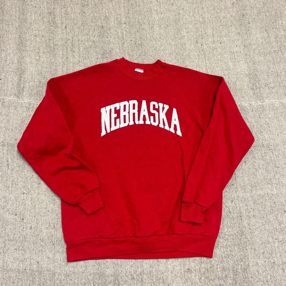 Vintage Nebraska Sweatshirt Mens XL‎ Red 1980s